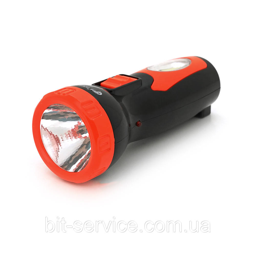 Ліхтарик ручний POWERMASTER BEJ-8866, 2 режим, вбудований акумулятор, 1 led+COB, IP40, заряд 220V, 130х50х40