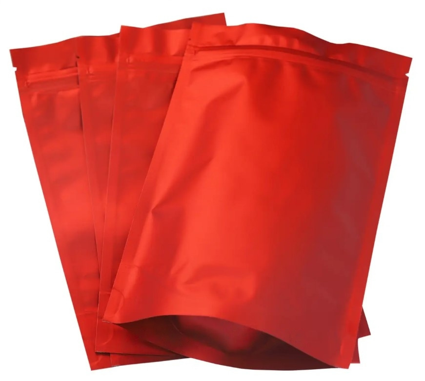 Дой пак пакет крафт красный с окном с зип замком 130х195 мм, бумажный пакет для чая сухофруктов с клапаном - фото 5 - id-p1947053068