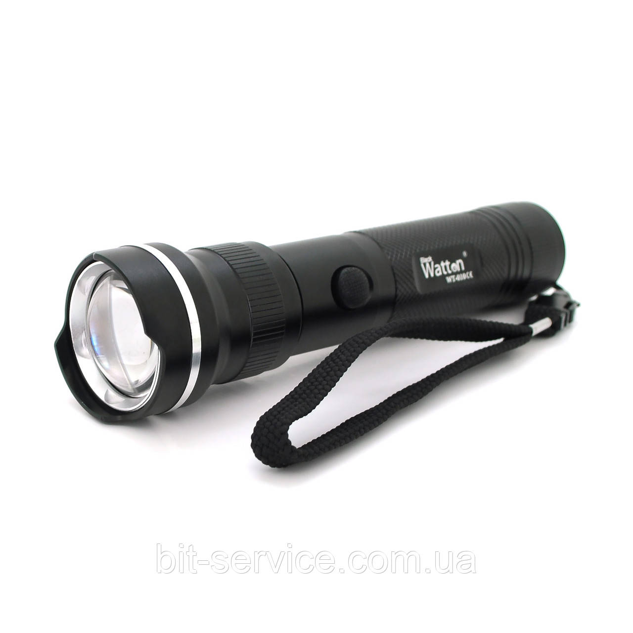 Ліхтар ручний Watton WT-010, 1LED CREE Q5, 3W, 5 режими, ZOOM,18650/3200mah, Black, IP40, СЗУ під 2 акб,