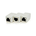 З'єднувач RJ45 8P8C мама / мама RJ45 для з'єднання кабелю, екранований, білий, Q50