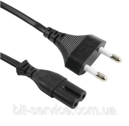 Кабель живлення 1.2m, 0.5mm, PC-184/2 CEE7 / 16-C7 2 pin (для побутової техніки), Black, OEM Q600