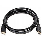 Кабель Merlion HDMI-HDMI HIGH SPEED 1.5m, v1.4, OD-7.5mm, круглий Black, коннектор Black, (Пакет) Q250