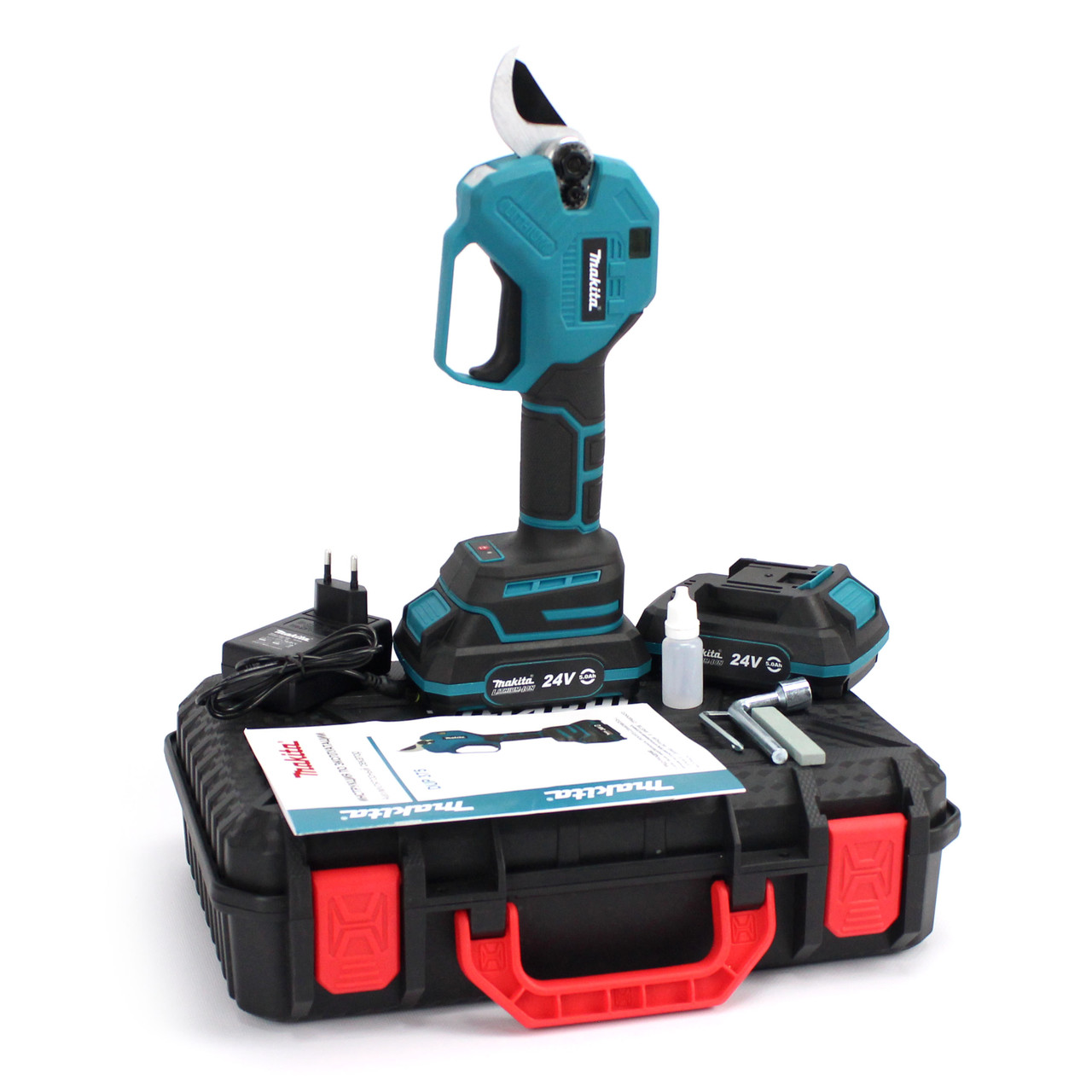Акумуляторний секатор Makita DUP375 (24V, 5AH), з індикатором рівня заряду