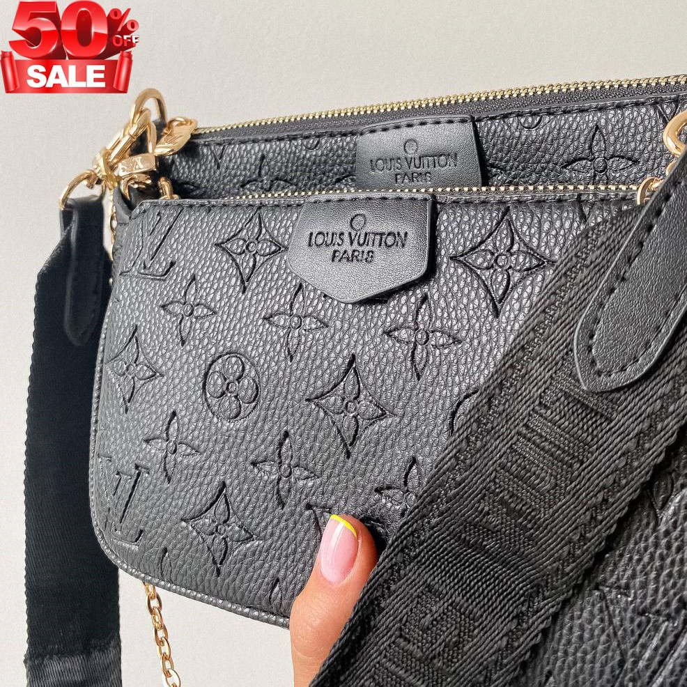 Роскошная женская сумка louis vuitton multi pochette черного цвета, эко кожа, Маленькая сумочка через плечо - фото 8 - id-p1947036381