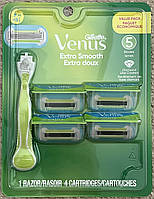 Бритва Gillette Venus Extra Smooth з 4 змінними картриджами Оригінал зі США