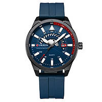 Мужские наручные часы механические синие Curren Effect Shoper Чоловічий наручний годинник механічний синій