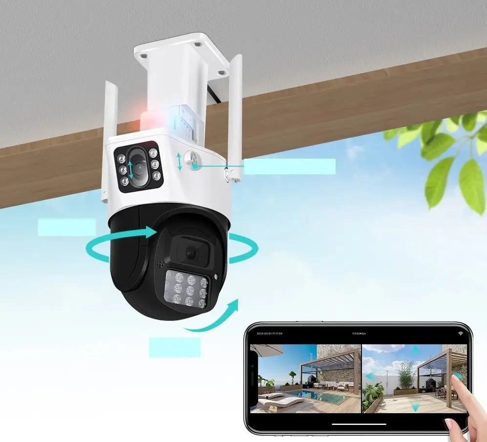 IP WiFi камера A23 2 независимых объектива 3Mpx+3Mpx (iCSee) - фото 6 - id-p1947068102