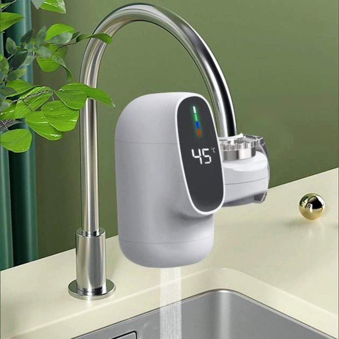 Бойлер для нагрівання води WATER HEATER ZSW-D03 Проточний водонагрівач міні бойлер насадка на кран із дисплеєм