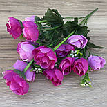 Букет лютики, бутони камелії ранінкулюс бузковий мікс 37 см, фото 2