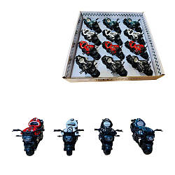 184 A20 K Мотоцикл металевий, 4 кольори, інерція, 12 штук у блоці