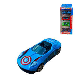 432 З Набір машинок метал, інерція, 4 штуки, у коробці