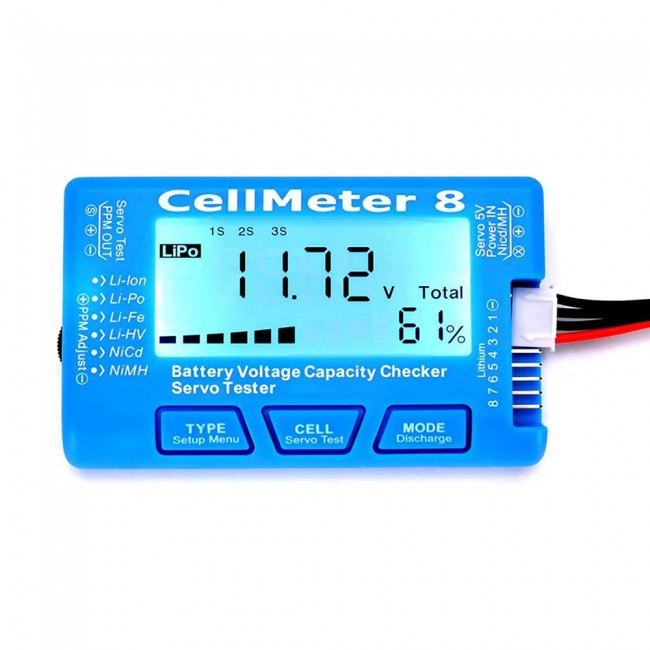 CellMeter 8 AOK 8S цифровий тестер, Li-ion/LiPo/LFP/NiMH/NiСd акумуляторів