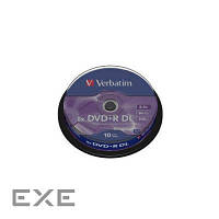 Диск VERBATIM DVD+R 8,5Gb DL 8x Cake 10 pcs 43666