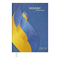 Ежедневник датированный 2024 UKRAINE A5 синий Buromax