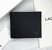 Черный Мужской брендовый кошелек лакоста Lacoste LUX Shoper Чорний Чоловічий брендовий гаманець лакоста