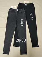 Женские стрейчевые джинсы на байке (р-ры: 28-33) 978 (в уп. один цвет) осень-зима.