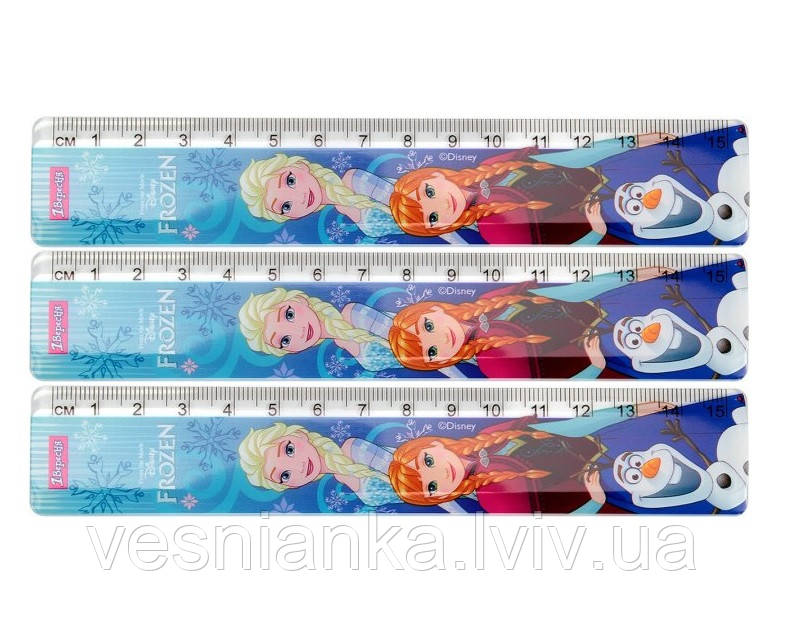 Лінійка пластикова 15 см. "Frozen" 370422 1 Вересня