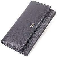 Вместительный кошелек для женщин из натуральной кожи CANPELLINI 21821 Серый Shoper Місткий гаманець для жінок