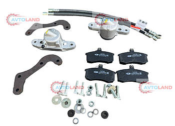 КОМПЛЕКТ ПЕРЕДНЬОГО ТОРМОЗНОГО СУПОРТА ДЛЯ НЯВА 2121-2123 ПЛАВНОГО ТОРМОЖЕННЯ НАНИВУ