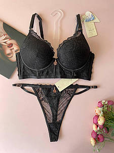 80С Чорний комплект жіночої нижної білизни
