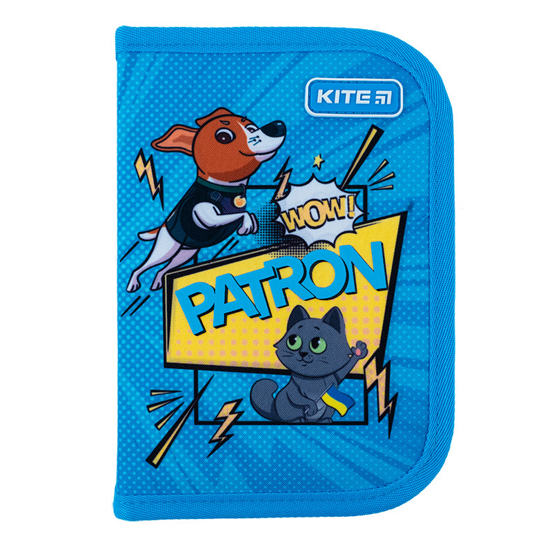 Пенал без наповнення Kite Patron, 1 відділення, 1 відворот, синій (PN23-621-1)