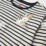 Смугастий бавовняний реглан на дівчинку з Поні Розмір 98, фото 2