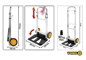 Візок 2- колісний розкладаний VOREL для максим. навантаження 90 кг [1]