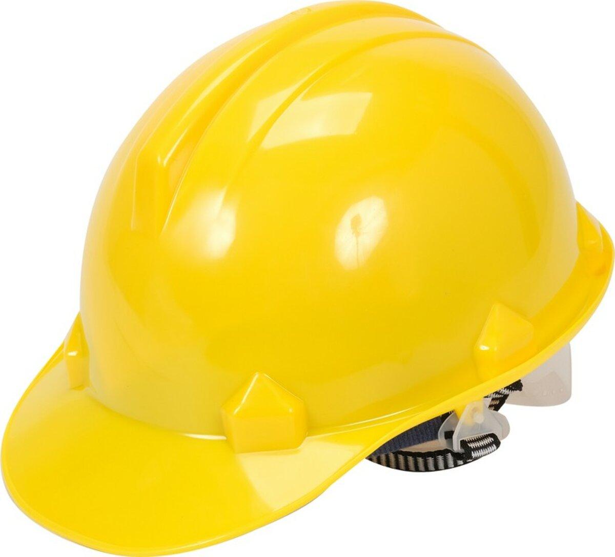Каска для захисту голови VOREL жовта з матеріалу HDPE [30/120], фото 1