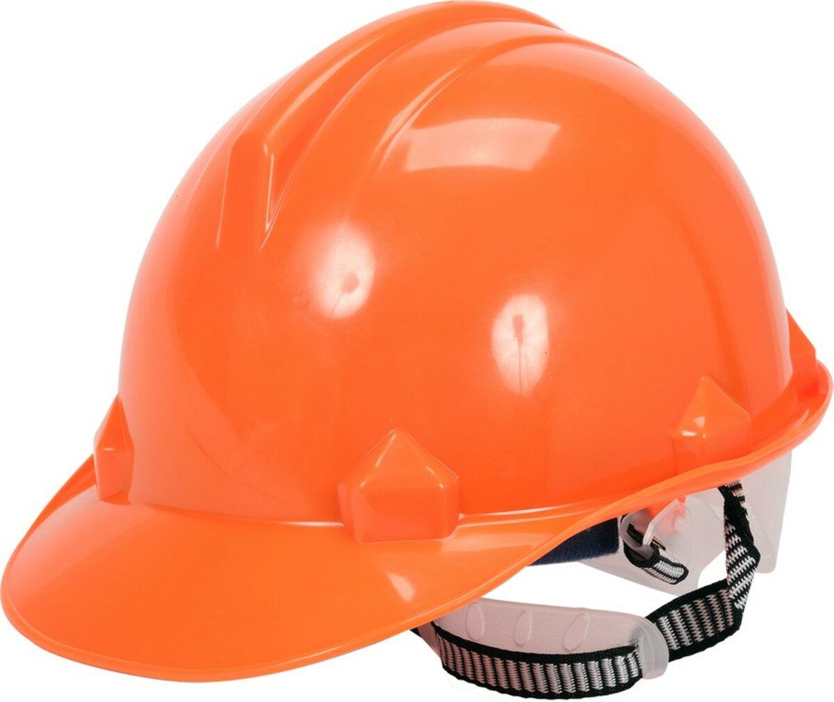Каска для захисту голови VOREL оранжева з матеріалу HDPE [30/120], фото 1
