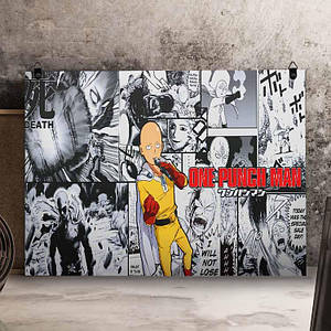 Металевий плакат Ванпанчмен "Манга" | One Punch Man