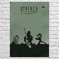Картина на холсте "Сталкер, минималистичный, Stalker", 60×43см