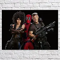 Плакат "Дэдпул, Домино и Кэйбл, Deadpool", 43×60см