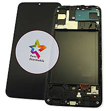 Дисплей Samsung A30s Galaxy SM-A307F 2019 із сенсором та рамкою, чорний, GH82-21190A OLED | модуль