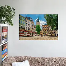 Плакат "Львів, Площа Ринок, трамвай і фонтан, Lviv", 40×60см, фото 2