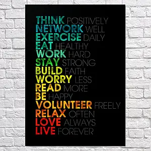 Плакат "Think positive, network well", 60×43см