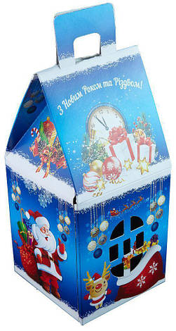 Картонна упаковка для цукерок новорічний Будиночок,, фото 2