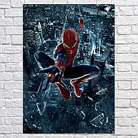 Плакат "Удивительный Человек-паук, над городом, The Amazing Spider-Man", 60×43см