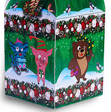 Картонна упаковка для цукерок Будиночок зі звірятами, до 400г, від 50 штук, фото 3