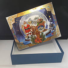 Картонна упаковка новорічна Санта з саньми, на вагу до 1 кг, від 1 ящика, фото 2