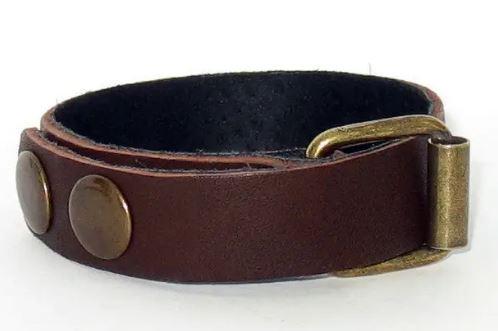 Чоловічий браслет із натуральної шкіри ручної роботи закривається на пряжку, фото 1