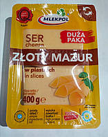 Сир нарізаний Zloty Mazur 400 г. Mlekpol Польша