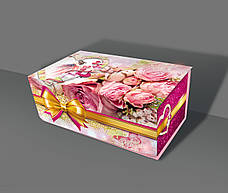 Картонна упаковка для кондитерських виробів Скриньку Троянди мятний, 150-300г, фото 3
