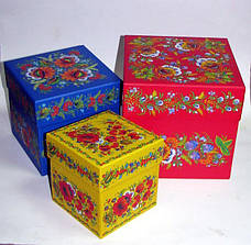 Подарункова коробка з Петриківським розписом червона, фото 3