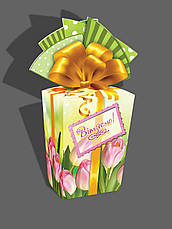 Картонна подарункова упаковка-Скринька з фіолетовим бантом, фото 2