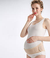 Бандаж для беременных бежевый. Бандаж через спину для поддержания беременных. Дородовой пояс-бандаж
