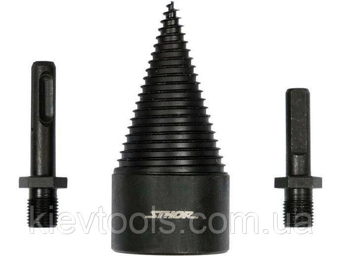 Свердло дровокол гвинтовий на перфоратор та дриль 45 мм в наборі Sthor 22591 Польща