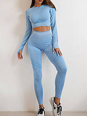 Рашгард з вирізом під палець S, Блакитний (топ з довгим рукавом), фото 4