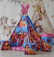 Вигвам Кукла Барби БОНБОН с Корзиной, Полный комплект, вигвам для девочки, деткий вигвам, палатка детская