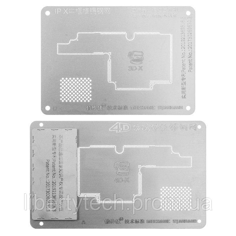 BGA-трафарет Mechanic 4D для Apple iPhone X; Huawei, motherboard IC chip