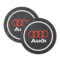 Коврик в подстаканник автомобиля Audi [ комплект 2шт. ]